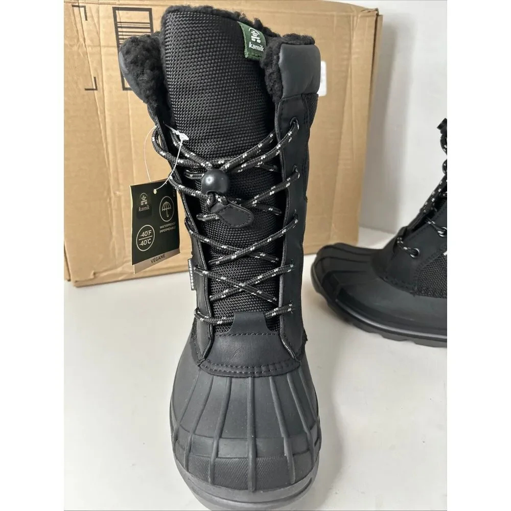 Kamik Surfin Kids Winter Boots Sz 5‎ Black